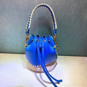 Woven Large Bucket Bags Leather Women Handbags